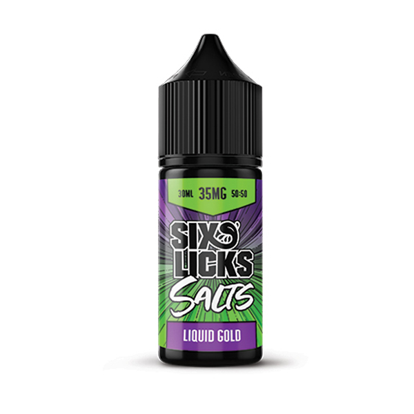 Six Licks - Liquid Gold Nic Salts (30ml) Six Licks - Liquid Gold Nic Salts (30ml)